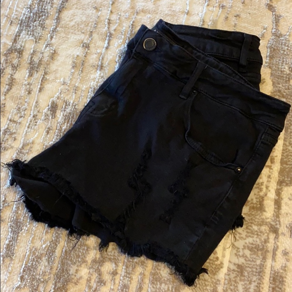 Angel KISS Sz 15 Cutoff black denim shorts